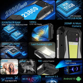 Unihertz Tank 3 Pro Lumens Projector Rugged Phone Night Version Camera Black